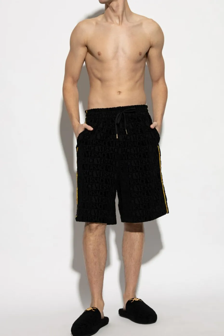 Versace Home CZARNY Szorty z logo