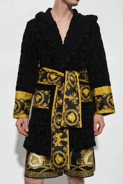 Versace Home CZARNY Wzorzysty szlafrok