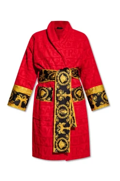 Versace Home CZERWONY Szlafrok z logo