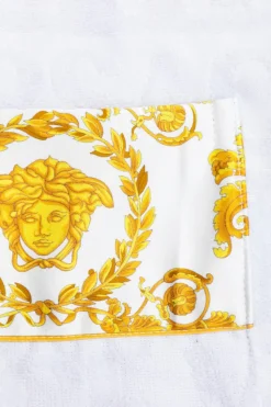 Versace Home Kids BIAŁY Wzorzysty dziecięcy szlafrok