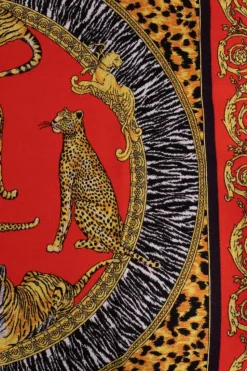 Versace Home MULTIKOLOR Wełniany koc z frędzlami