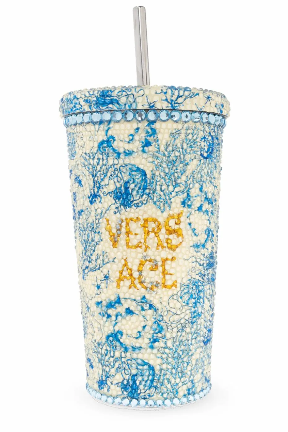 Versace Home NIEBIESKI Kupek termiczny ze słomką