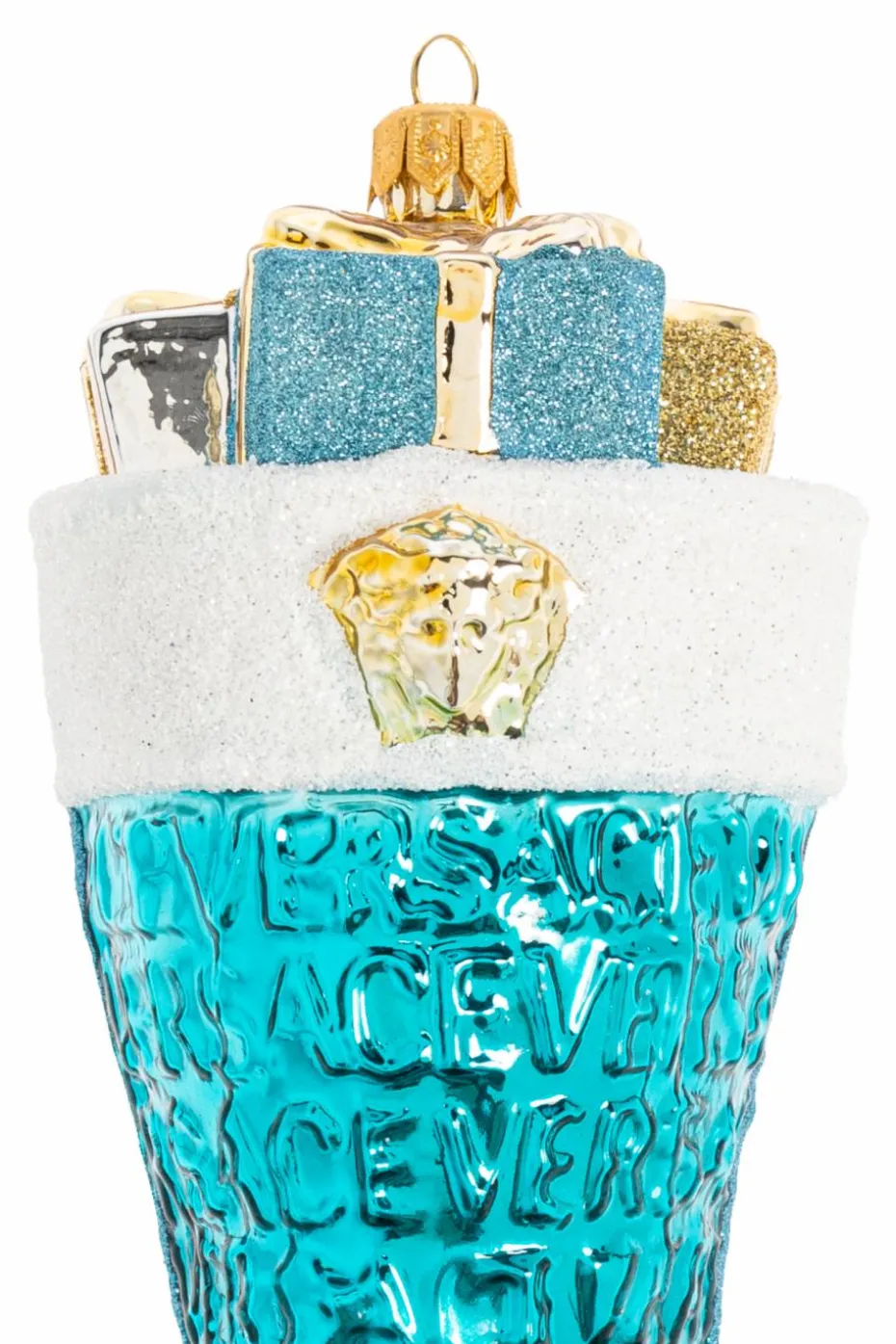 Versace Home NIEBIESKI Ozdoba świąteczna wykończona połyskującym brokatem
