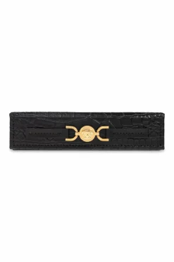 Versace Home SZARY Zestaw dwóch talii kart w skórzanym etui