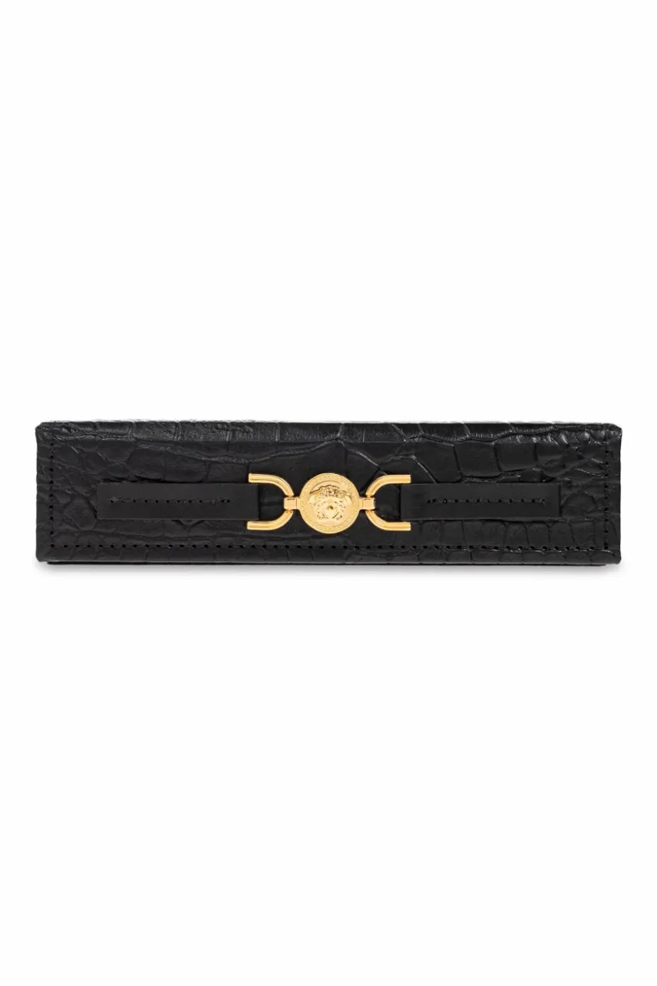 Versace Home SZARY Zestaw dwóch talii kart w skórzanym etui