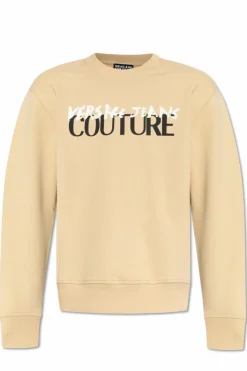 Versace Jeans Couture beżowy Bluza z nadrukowanym logo