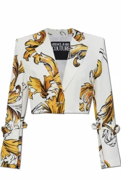 Versace Jeans Couture BIAŁY Krótka marynarka z nadrukiem `Barocco`