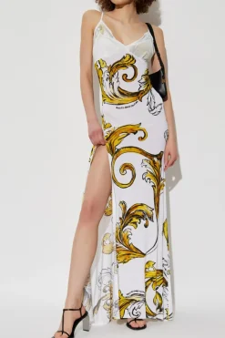 Versace Jeans Couture BIAŁY Sukienka z rozcięciem z przodu