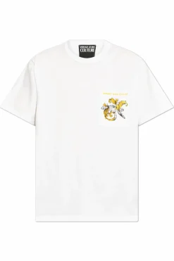 Versace Jeans Couture BIAŁY T-shirt z kieszenią