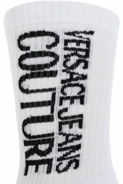 Versace Jeans Couture BIAŁY Bawełniane skarpety z logo