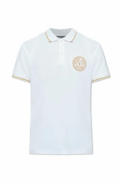 Versace Jeans Couture BIAŁY Polo z wyszytym logo