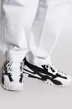 Versace Jeans Couture BIAŁY Buty sportowe z nadrukowanym logo