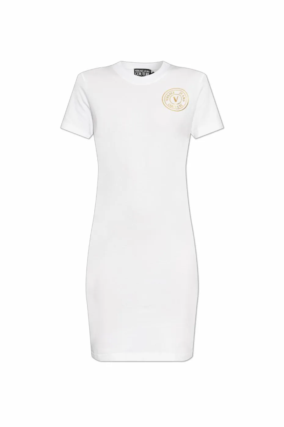 Versace Jeans Couture BIAŁY Sukienka z nadrukowanym logo