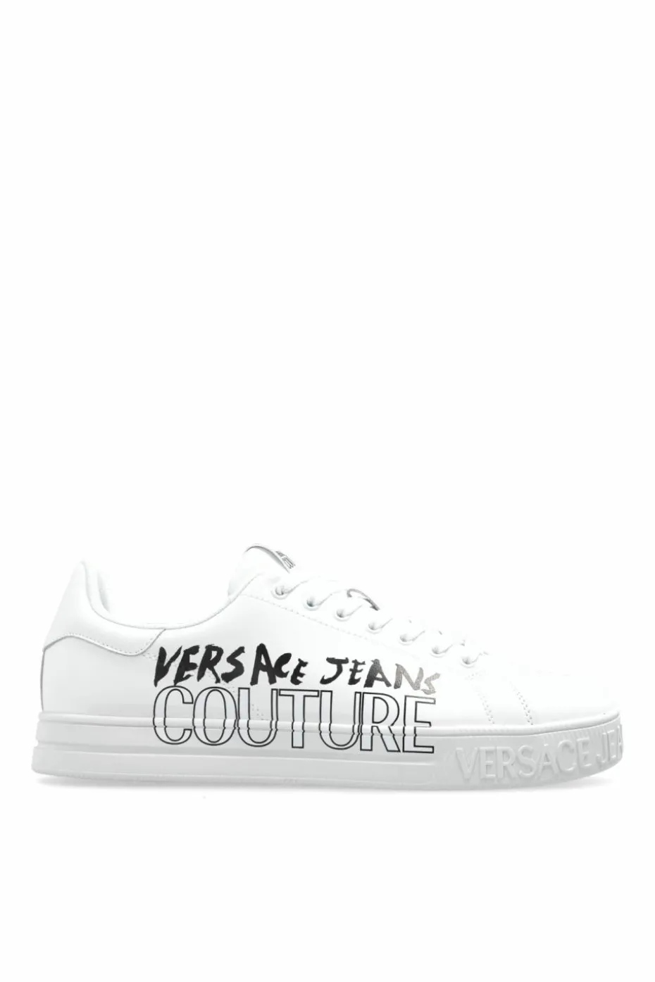 Versace Jeans Couture BIAŁY Buty sportowe z nadrukowanym logo