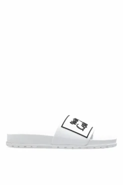 Versace Jeans Couture BIAŁY Gumowe klapki z logo