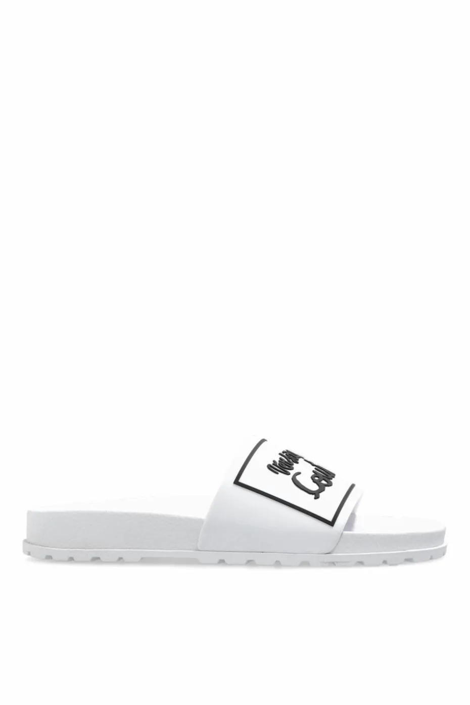 Versace Jeans Couture BIAŁY Gumowe klapki z logo