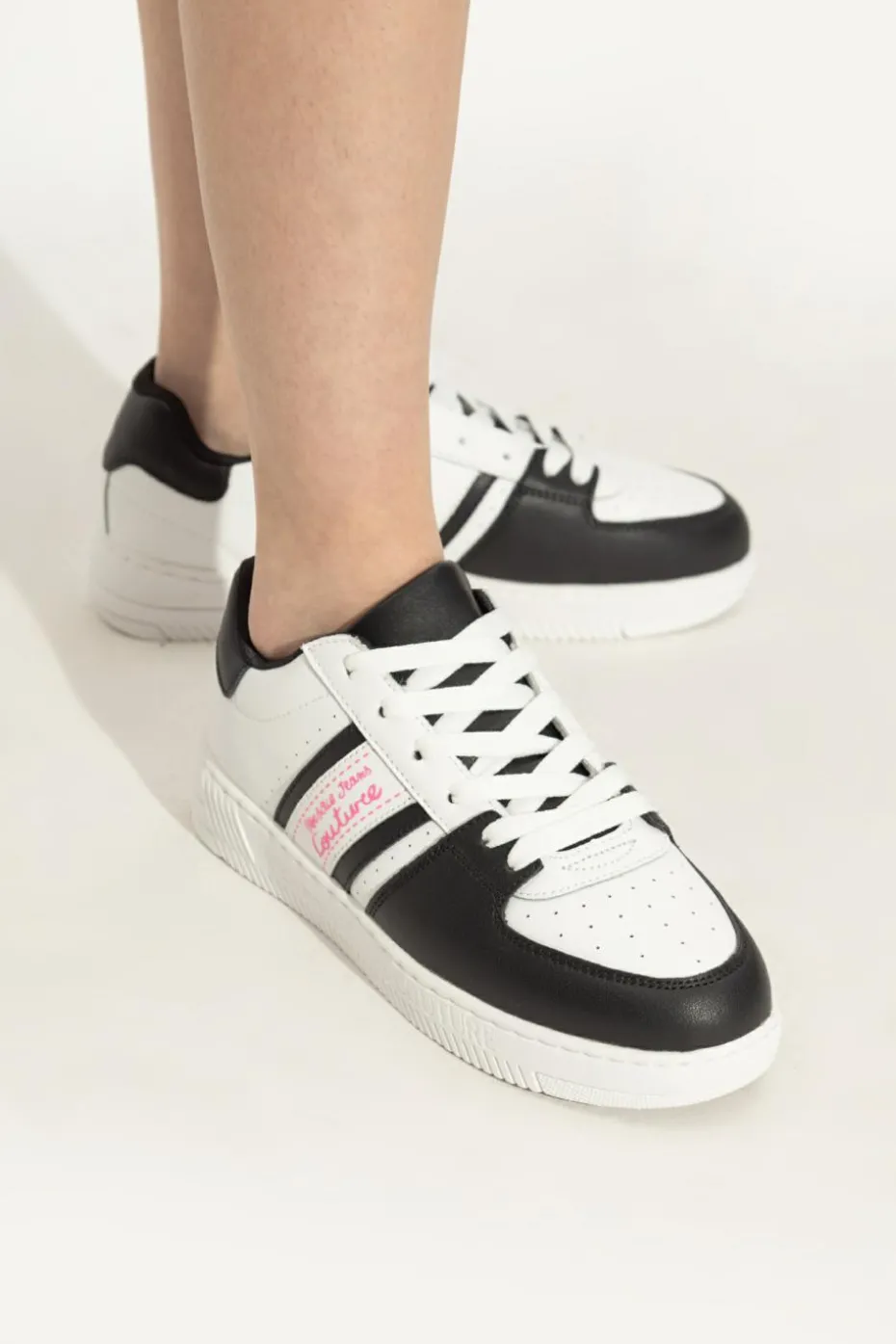 Versace Jeans Couture BIAŁY Buty sportowe z nadrukowanym logo