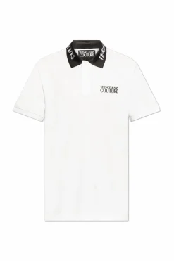 Versace Jeans Couture BIAŁY Polo z nadrukowanym logo