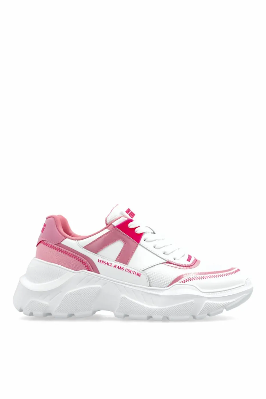 Versace Jeans Couture BIAŁY Buty sportowe z nadrukowanym logo