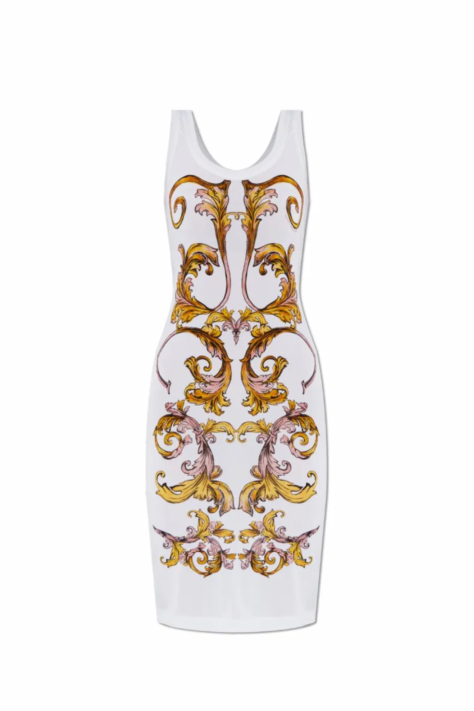 Versace Jeans Couture BIAŁY Sukienka z nadrukiem `Barocco`