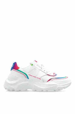 Versace Jeans Couture BIAŁY Buty sportowe z nadrukowanym logo