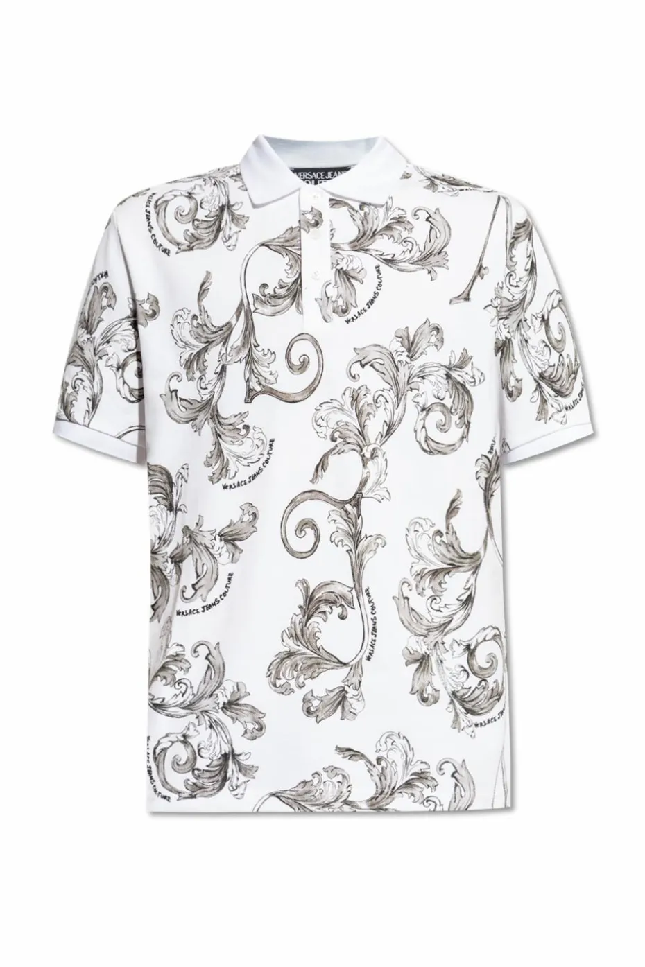 Versace Jeans Couture BIAŁY Polo z nadrukiem `Barocco`