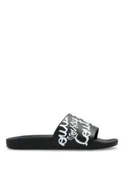 Versace Jeans Couture CZARNY Gumowe klapki z logo