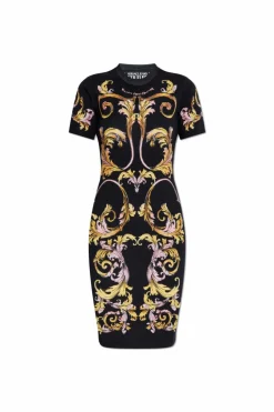 Versace Jeans Couture CZARNY Sukienka z nadrukiem `Barocco`
