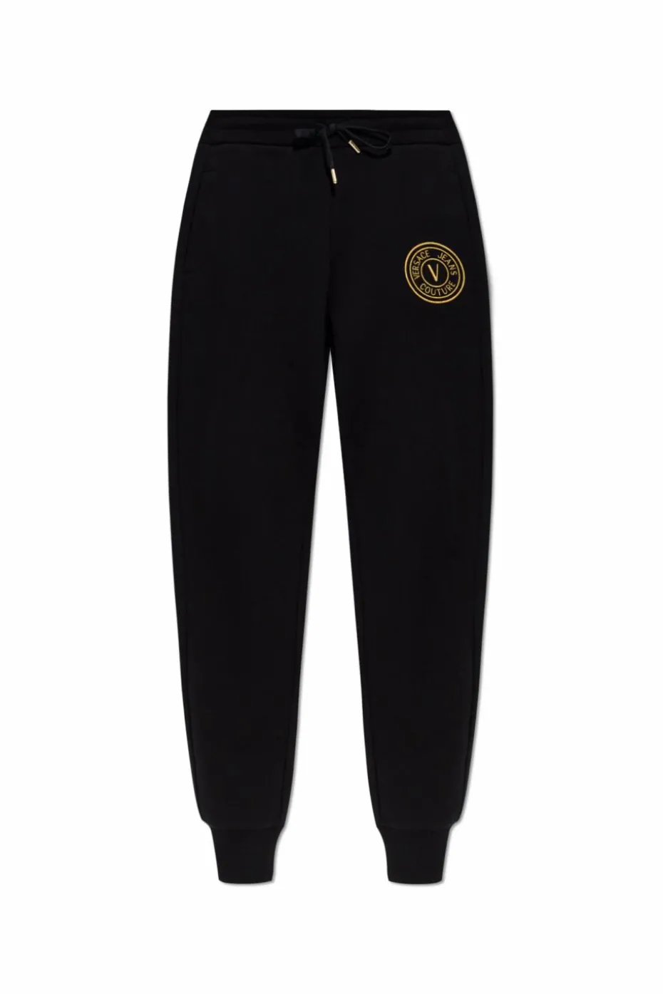Versace Jeans Couture CZARNY Spodnie dresowe z wyszytym logo