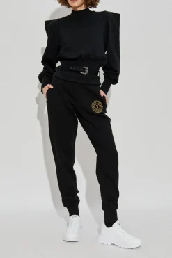 Versace Jeans Couture CZARNY Spodnie dresowe z wyszytym logo