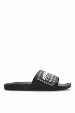 Versace Jeans Couture CZARNY Klapki z logo