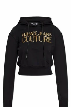 Versace Jeans Couture CZARNY Bluza z kapturem