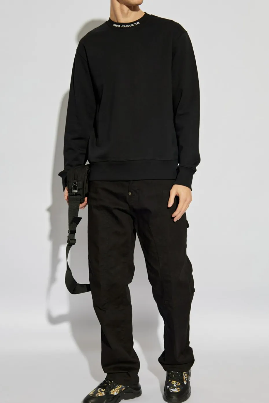Versace Jeans Couture CZARNY Bluza z nadrukowanym logo