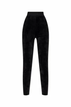 Versace Jeans Couture CZARNY Aksamitne leginsy