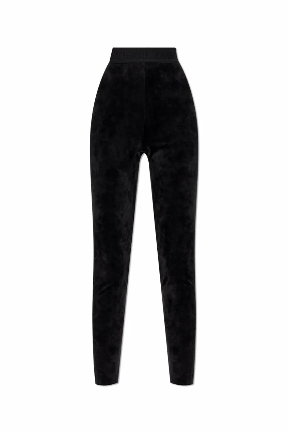 Versace Jeans Couture CZARNY Aksamitne leginsy