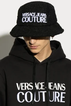 Versace Jeans Couture CZARNY Kapelusz z wyszytym logo