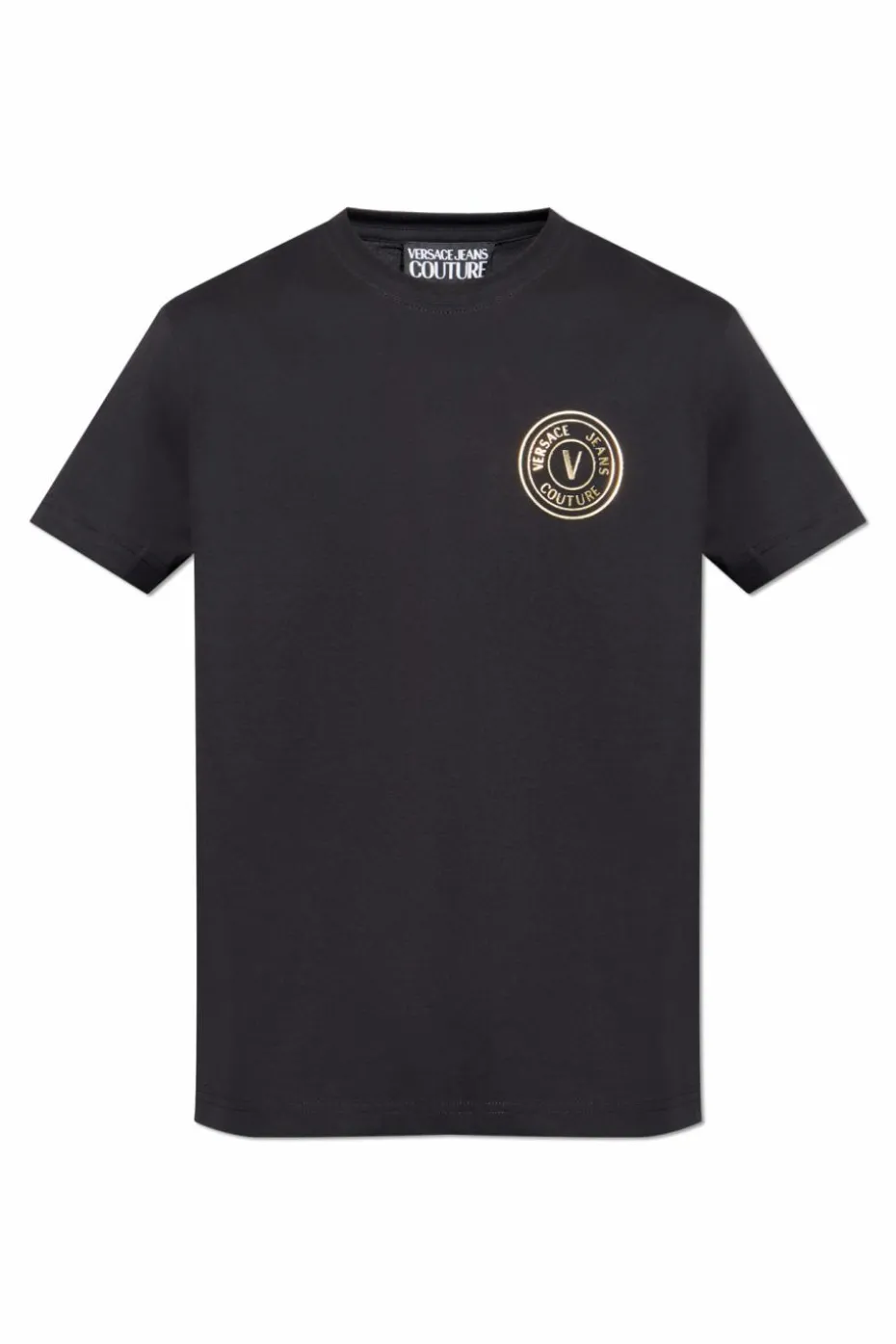 Versace Jeans Couture CZARNY T-shirt z nadrukowanym logo
