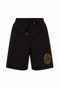 Versace Jeans Couture CZARNY Szorty z wyszytym logo