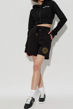 Versace Jeans Couture CZARNY Szorty z wyszytym logo