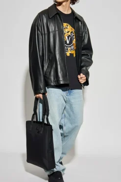 Versace Jeans Couture CZARNY T-shirt z nadrukowanym logo