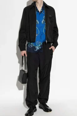 Versace Jeans Couture CZARNY Ortalionowe spodnie