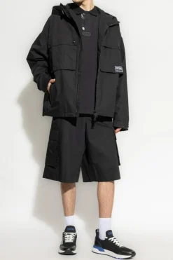 Versace Jeans Couture CZARNY Kurtka z kapturem
