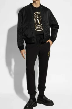 Versace Jeans Couture CZARNY Spodnie dresowe z logo
