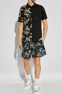 Versace Jeans Couture CZARNY Polo z kieszenią