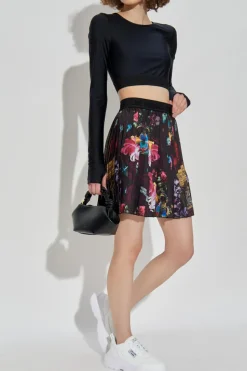Versace Jeans Couture CZARNY Krótki top z długimi rękawami