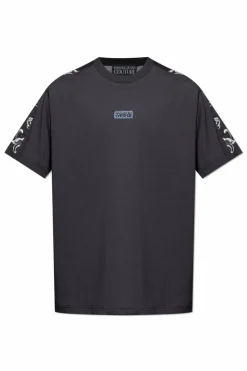 Versace Jeans Couture CZARNY T-shirt z nadrukiem `Barocco`