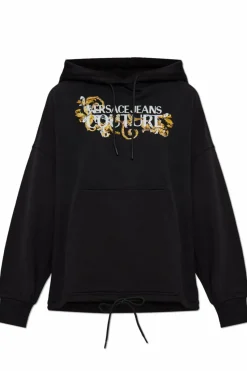 Versace Jeans Couture CZARNY Bluza z kapturem
