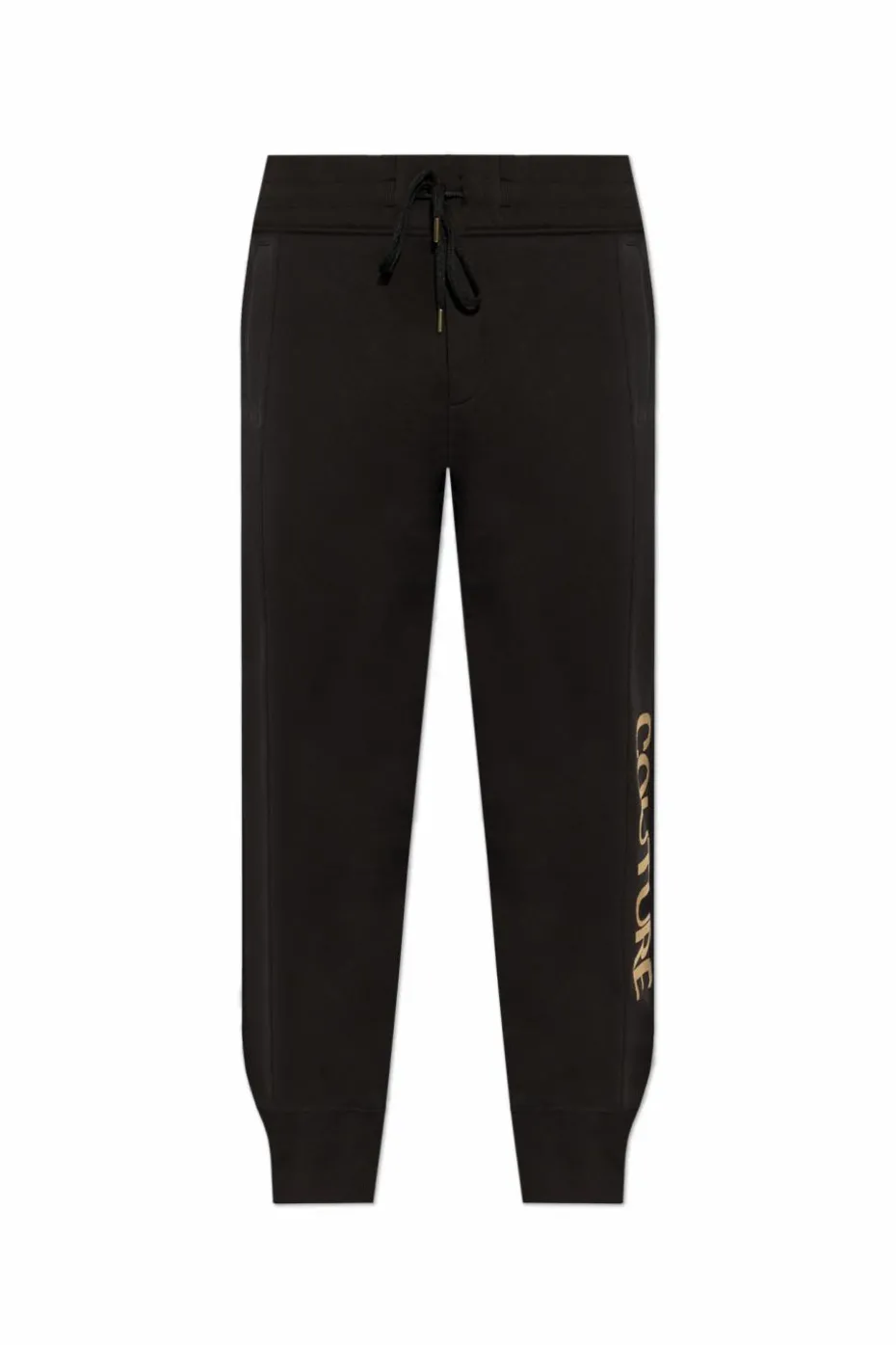 Versace Jeans Couture CZARNY Spodnie dresowe z nadrukowanym logo
