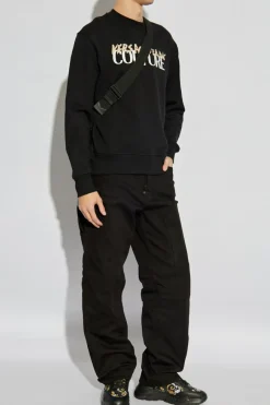 Versace Jeans Couture CZARNY Bluza z nadrukowanym logo