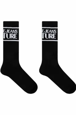 Versace Jeans Couture CZARNY Bawełniane skarpety z logo